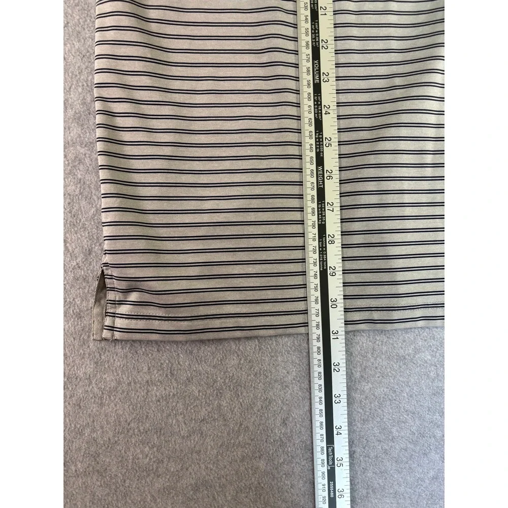 Polo Ralph Lauren Performance Mens XXL Grey Navy Striped Classic Fit Polo Shirt
